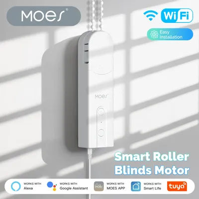 MOES Tuya WiFi Smart Shade Roller Blinds Motor Driver Electric Curtains Automation Pull Cord Chain String With Alexa Google Home