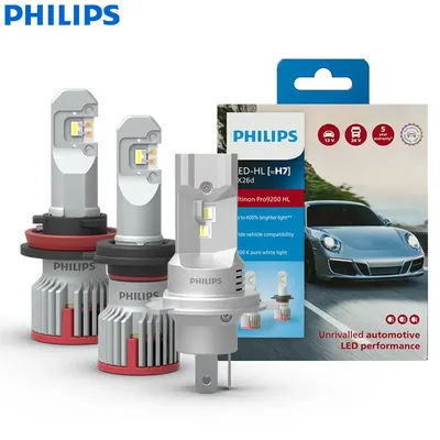 Philips Ultinon Pro9200 LED H4 H7 H9 H11 HB3 HB4 Faro per auto 12/24V Lampadina + 400% Lampada luminosa di potenza 5800K Bianco Fascio alto e basso