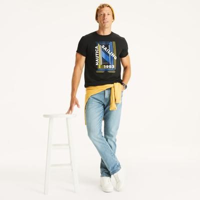 Nautica Men's Sailing 1983 Graphic T-Shirt 018 (True Black), XL