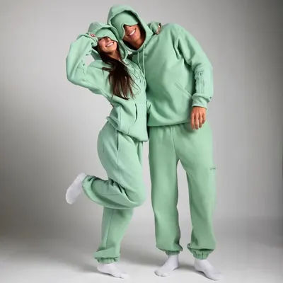 2025 Fitness Workout Outfits Autumn Winter Women Man Tracksuit Sport Pocket Sweatshirt Hoodies Sweatpants 2 Two Piece Set Lover