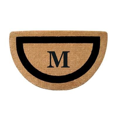 Classic Border Half-Round Monogrammed Coco Door Mat - Green, E - Frontgate