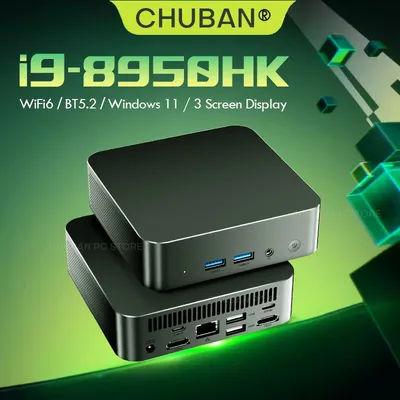 New Windows 11 Pro Mini PC Core i9 8950HK Portable Desktop PC Gamer 16GB DDR4 1TB SSD WIFI 6 BT5.2 Office Study Desktop Computer
