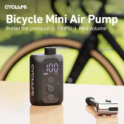 CYCLAMI A5s Bike Electric Tyre Inflator Mini High Pressure Velo Air Pump Inflator Bicycle MTB Cycling Accessories