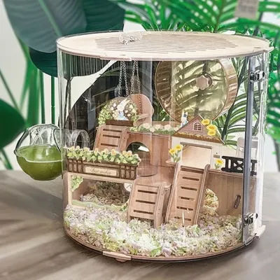 Breathable Hamster Cage Large Luxury Hamster House Transparent Beds Furniture Golden Hamsters Cages with Toy Accessories Houses