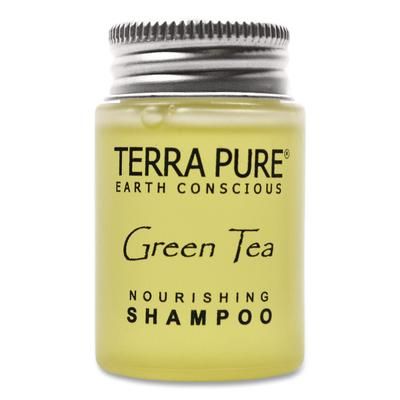 Diversified Hospitality Solutions Terra Pure Shampoo Jam Jar, Green Tea Lemongrass Scent, 1 oz Jar, 300/Carton (DHS007460)
