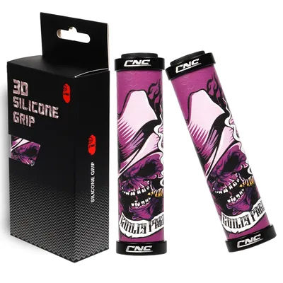 SUNTNUR 3D Premium Silicone Purple Bike Handlebar Grips - Soft Non-Slip Easy Installation Cycling Accessories