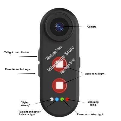 ABWY-Bike Camera 1080P HD With Tail Light 150 Degree Wide Angle Phone Interface Bicycle Rear View Radar Camera