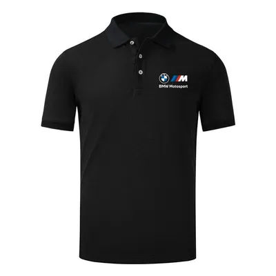 BMW Short Sleeve Men's and Women's T-Shirt Lapel POLO Shirt Summer Sports Racing Joint Half Sleeve BMW Streetwear