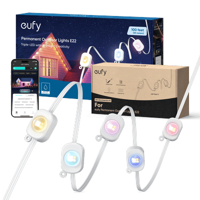 eufy Permanent Outdoor Lights E22, 150ft White, 150ft