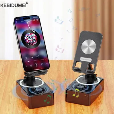 Support de téléphone Portable avec haut-parleur Bluetooth, Support réglable pour tablette paresseuse en direct, haut-parleur Portable sans fil