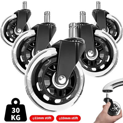 5PCS Ruote per mobili Ruote per sedie da ufficio mute universali Ruote girevoli per carichi pesanti Sostituisci ruote per mobili Rullo 11/10mm