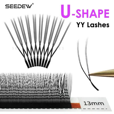 SEEDEW U Shape YY Eyelash Extension C D Curl 8-15mm Volume Fan False Eyelashes Natural WispyU Lash