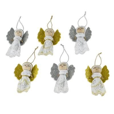 Lacy Angels,'Handmade Angel Ornaments from Guatemala (Set of 6)'