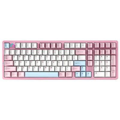YUNZII AL98 Pink Wireless Mechanical Keyboard, Full Aluminum Gasket Gaming Keyboard, Custom QMK/VIA, Pre-Lubed Hot Swap Switch