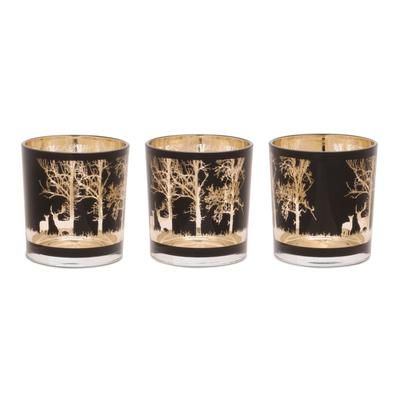 Mossy Oak Deer Votive (Set of 3) by Melrose in Black Gold (Size OS)