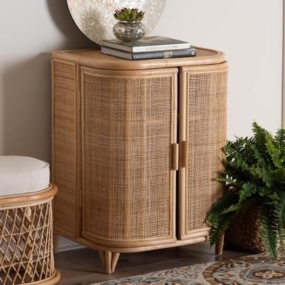 Yanka Bohemian Natural Rattan Storage Cabinet by Bali & Pari in Natural (Size OS)