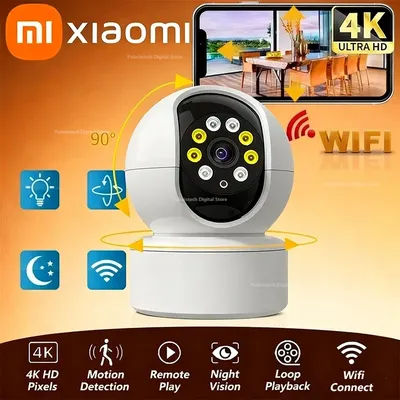 Xiaomi 4K WiFi Smart Camera Rotatable Controllable Surveillance Auto Tracking way Audio Color Night Vision Monitor Camera 2025