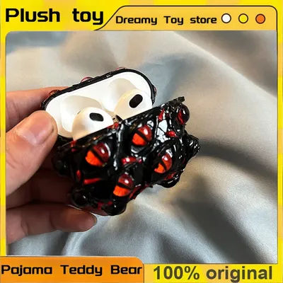 Custodia per auricolari Anime occhi rossi Custodia per auricolari a forma di occhio fantasma horror diavolo per AirPods Pro/AirPods 2 AirPods 3/AirPods/AirPods Pro
