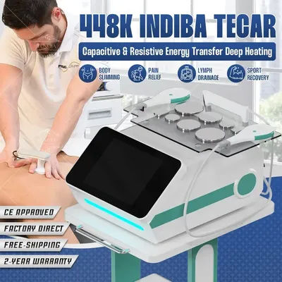 Indiba Tecar Therapy Machine 448K CET RET Deep Heating Thermal Physio Pain Relief Body Rehabilitation Sport Recovery Device