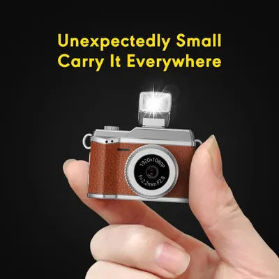 Mini Camera Wearable Retro Camera 1080P Portable Keychain Camera for Outdoor Travel Vlog gifts for girlfriend woman Decoration