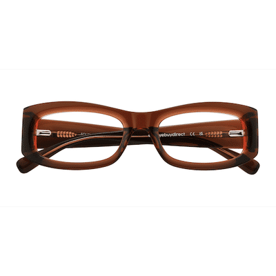 Unisex s rectangle Brown Acetate,Eco Friendly Prescription eyeglasses - Eyebuydirect s Folklore