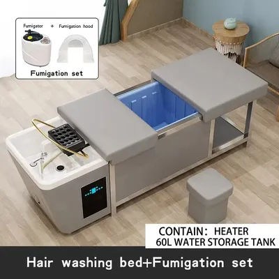 2025 60-litre water tank head spa shampoo bed salon furniture waterless beauty salon massage bed
