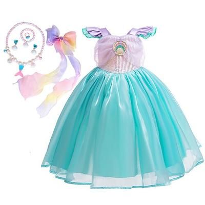 Settimana del libro 2026 La sirenetta, fiaba, principessa Ariel, vestito, costume, coda di sirena, personaggi dei libri di fiabe, film, cosplay per bambine, bambini, Halloween, carnevale, spettacolo mondiale, evento scolastico, travestimento
