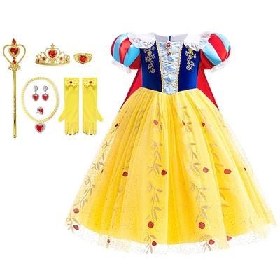 Settimana del libro 2026 Frozen Biancaneve, favola, principessa, vestito da damigella d'onore, costume per feste a tema, abiti in tulle, cosplay per ragazze (con accessori), set di accessori per abiti, costumi per la giornata mondiale del libro,...