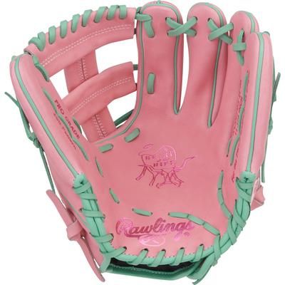 Rawlings Heart of the Hide 11.75" Single Post Web Baseball Glove - Right Hand Throw Mint Green/Pink