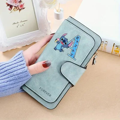Disney Stitch Women Long Wallet Female Purses Coin Purse Card Holder Wallets High Quality Pu Clutch Luxury Money Phone Bag Gift