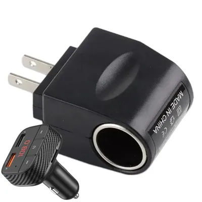 220V AC To 12V DC Car Charger Converter, Lighters Plug Adapter With LED Indicator For Car Fan Phone Dashboard Cam