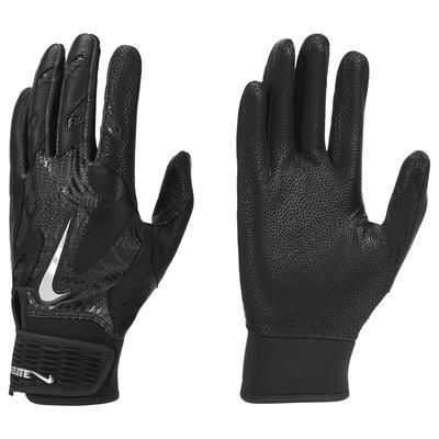 Nike Alpha Elite 2.0 Adult Baseball Batting Gloves Black/Clear/Silver