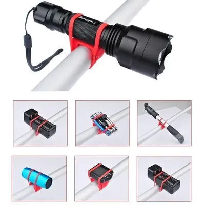 5Pcs Practical Silicon Strap Mountain Road Bike Torch Phone Bands Elastic Bandage Bicycle Light Mount Holder Bike Accessories