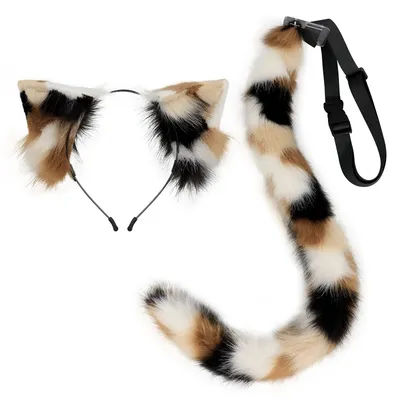 Plush Cat Headband Cat Tail Set Beast Ear Beast Tail Comic Show Cosplay Props Accessories