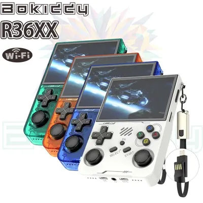 R36XX Retro Handheld Game Console R36S 100% Original with WiFi Online Battle, Portable 3.5 Inch IPS Screen, 128G/64G