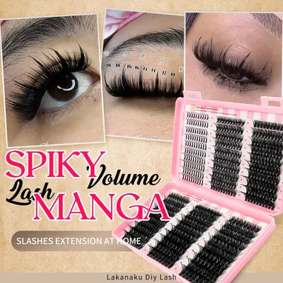 640PCS Mixed Lash Clusters Wispy Spiky Criss Cross DIY Eyelash Extensions Natural to Dramatic Volume Professional Salon Quality
