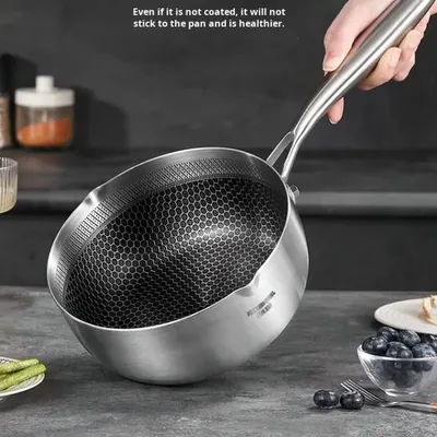 Milk Snow Pan 316 Stainless Steel Baby Food Supplement Pot Thickened Small Milk Pot Uncoated Household Baby Soup Noodle Pot