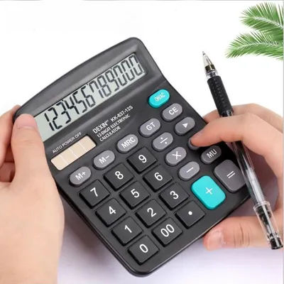 Desktop Calculator Standard Function Calculator with 12-Digit Large LCD Display Solar & Battery Dual Power for Home Basic