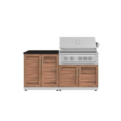NewAge Outdoor Kitchens Stainless Steel 4-Piece Cabinet Set with 2 Door, Grill Cabinet, Platinum Grill, and Countertop