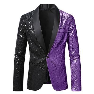 Disco Divertente Giacca Blazer Abito da festa di Natale Paillettes Costume Per uomo Costume originale Capodanno Festa Sera Festa a tema retrò Adulti Cappotto