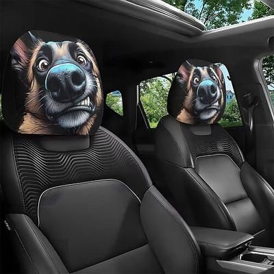 2 pezzi di copri poggiatesta per auto a forma di animale - design stampato su entrambi i lati, protezioni elastiche non imbottite per sedili auto, decorazioni antigraffio per poggiatesta per auto,