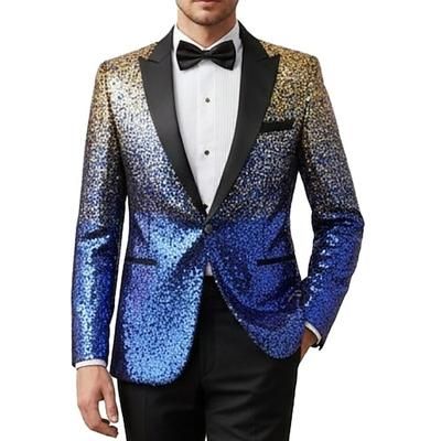 Disco Divertente Giacca Blazer Abito da festa di Natale Paillettes Costume Per uomo Costume originale Capodanno Festa Sera Festa a tema retrò Adulti Cappotto