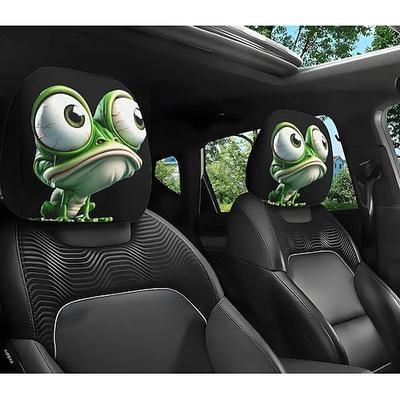 2 pezzi di copri poggiatesta per auto a forma di animale - design stampato su entrambi i lati, protezioni elastiche non imbottite per sedili auto, decorazioni antigraffio per poggiatesta per auto,