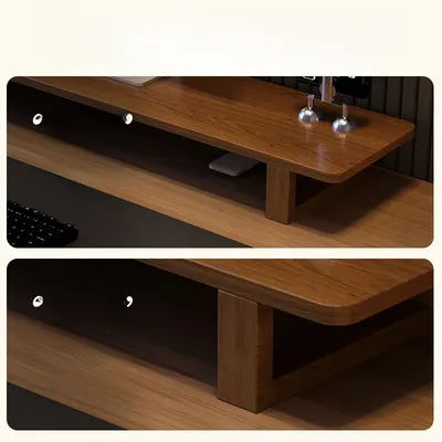 Modern mat Wood Cuter Monitor Stand Desk Heightener Walnut Color Storage Base elf Home Office Furniture