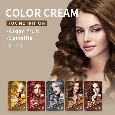Plant-Based Hair Dye Kit｜100% Ammonia-Free & PPD-Free｜Easy Comb Application｜Cover 90% Gray Hair in 30 Mins｜Natural Black/Brown