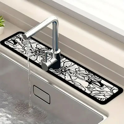 VIKAMA – tapis d'évier de cuisine, tapis de séchage absorbant, tapis de vidange de robinet de comptoir, tapis de Table en terre de diatomée