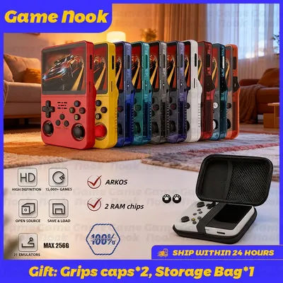 R36S Portable Handheld Retro Game Console Linux System 3.5" IPS Display 64G/128GB Storage 20000+ Compact Pocket Game Player Gift