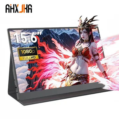 AHXJKA 15.6”Portable Monitor Travel Gaming Display 1080P HDR 16:9 Low Blue Light for Laptop Switch ps4 ps5 Xbox Cell Phone PC