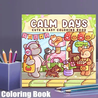 28 Pages Calm Day Coloring Book for Adult | Colouring Book, Drawing Supplies for Christmas, Thanksgiving