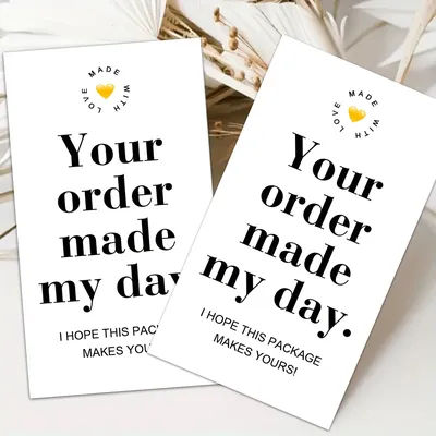 50pcs Thank You Cards-Inspirational Customer Appreciation Notes,Handmade Packaging Inserts Cards,For Small Business,Retail,Store